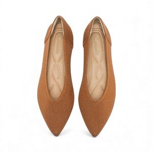 Elegant Brown Slip-On Shoes, Pointed-Toe Flats with Memory Foam